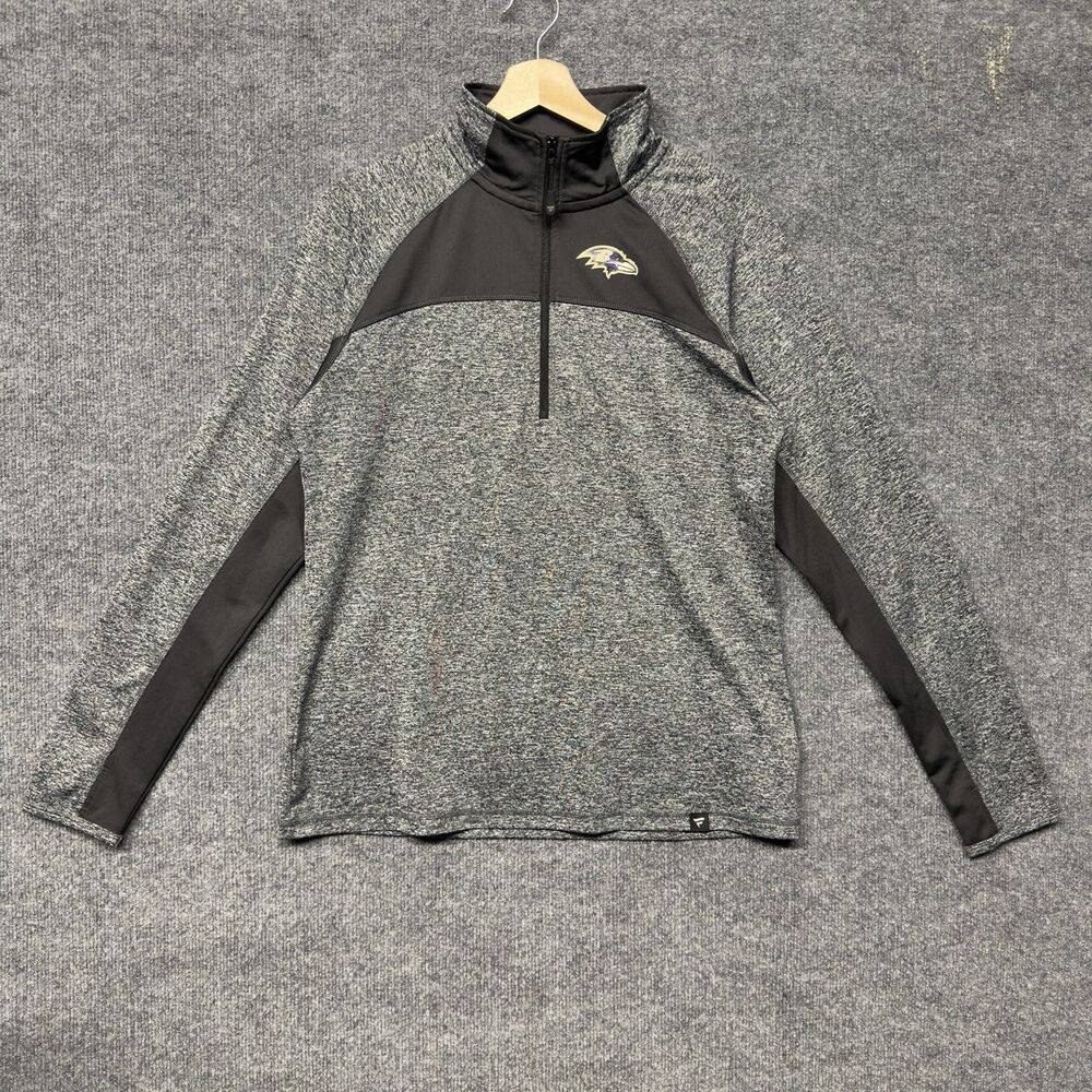 Fanatics Pro Line Baltimore Ravens 1/4 Zip Pullover Men's L Gray Sweatshirt NFL